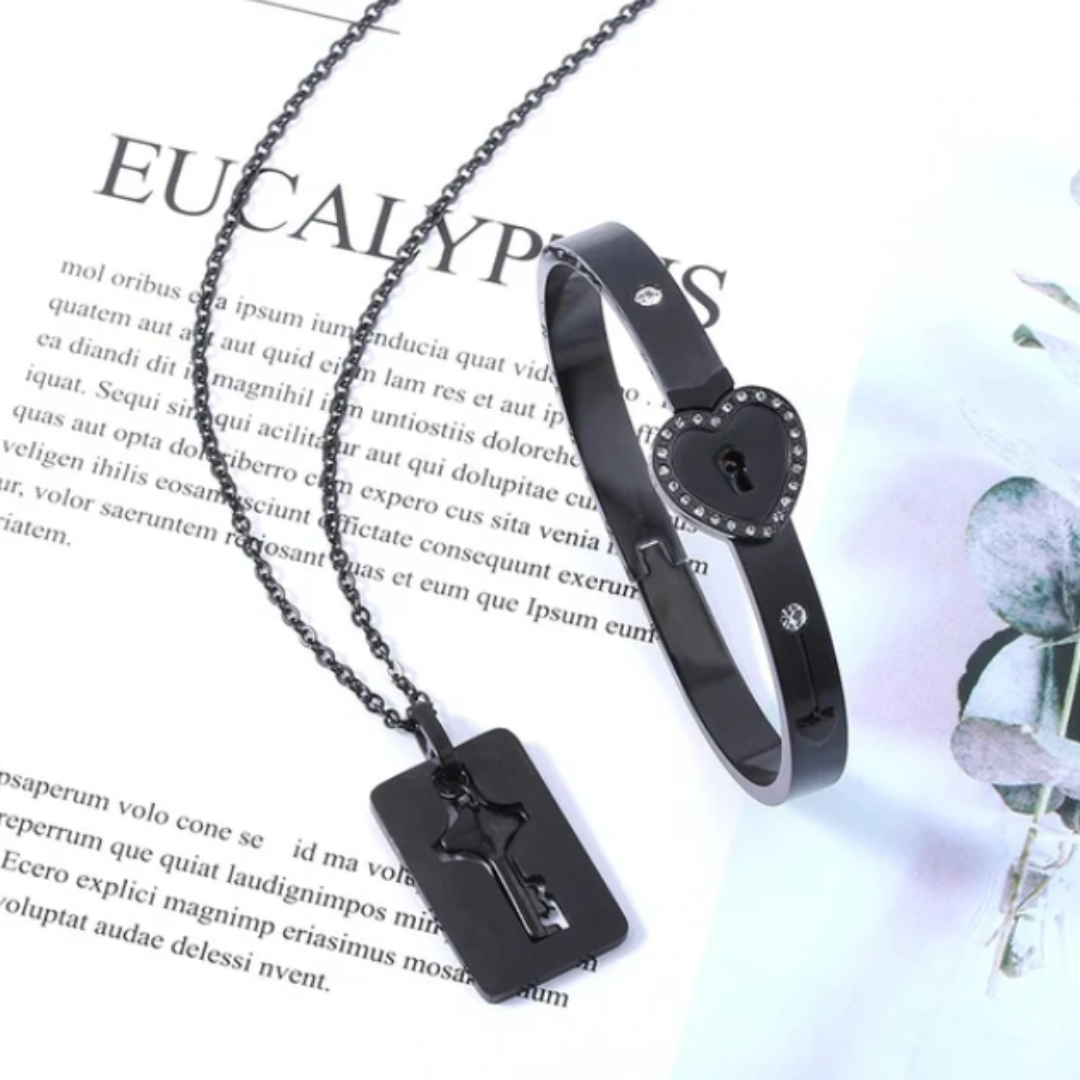 LoveLock Duo – Pulsera & Collar