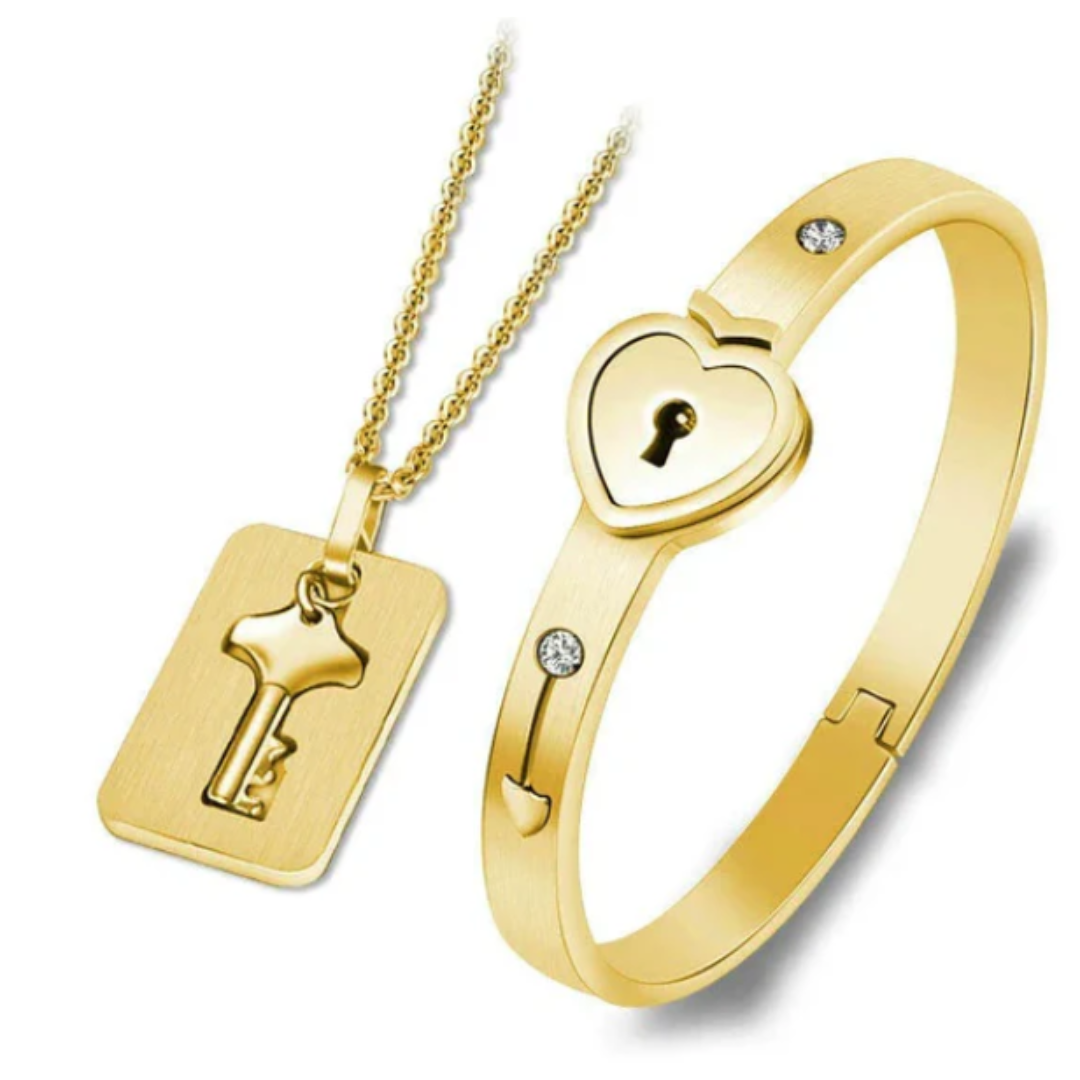 LoveLock Duo – Pulsera & Collar