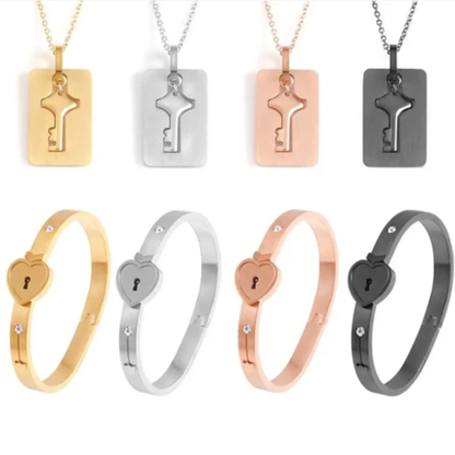 LoveLock Duo – Pulsera & Collar