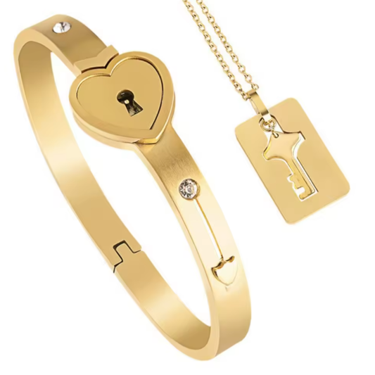 LoveLock Duo – Pulsera & Collar