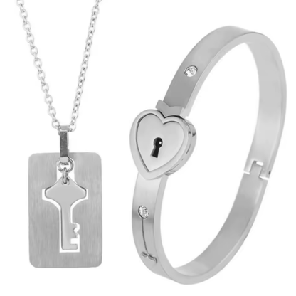 LoveLock Duo – Pulsera & Collar